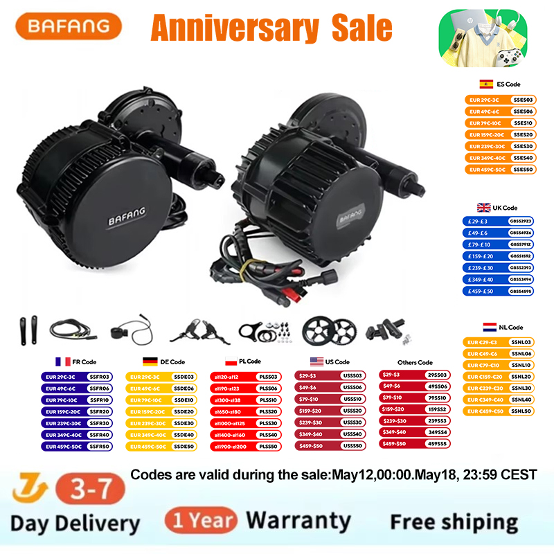Bafang BBSHD 1000W 52V 48V 68m - Mid Drive Conversion Kit 1000W 评论和价格