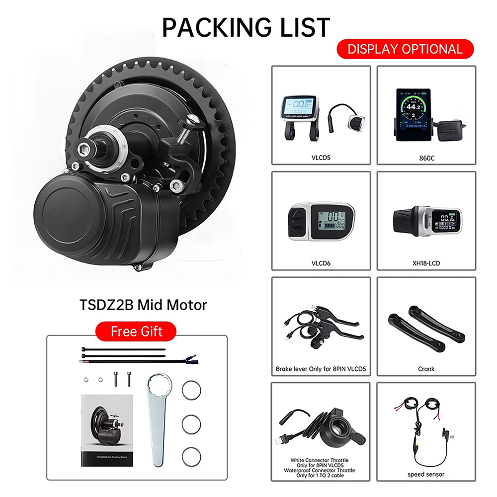 Tongsheng TSDZ2B BB 120mm 100m - High Torque Brushless Mid Motor Kit 评论和价格